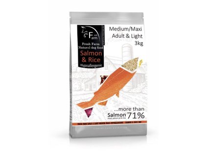 fresh farm adult medium maxi light salmon rice 3kg