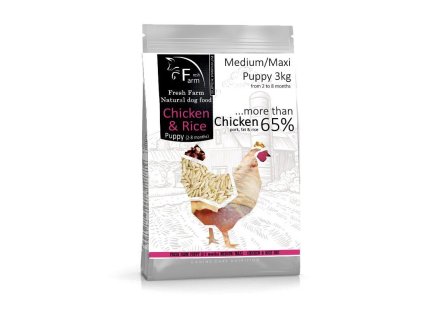 fresh farm puppy 2 8 medium maxi chicken rice 3kg