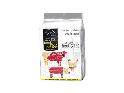 fresh farm adult mediummaxi multiprotein beef pork chicken 10kg