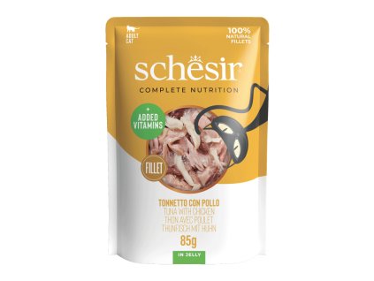schesir jelly cat kapsicka tuniak a kuracie filety 85g
