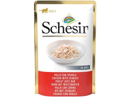 schesir cat kapsicka kuracie filety a morsky vlk 85g