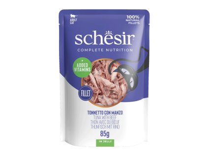 schesir jelly cat tuniak s hovadzim 85g