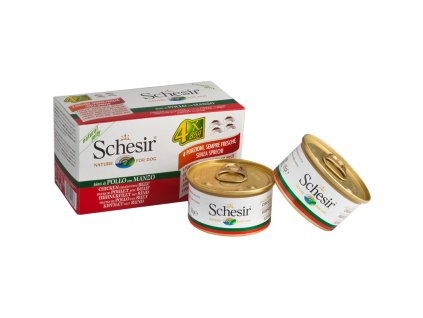 schesir dog multipack kuracie s hovadzim 4x85g
