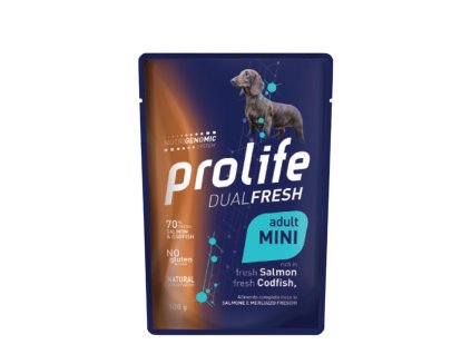 prolife dog dual fresh adult mini treska a losos 100g