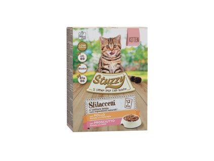 stuzzy cat shreds multipack kitten trhane kuracie a bravcove maso 12x85g