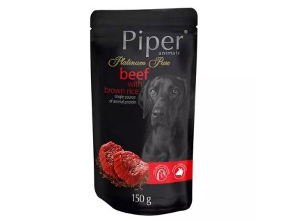 piper dog platinum pure hovadzie a hneda ryza 150g