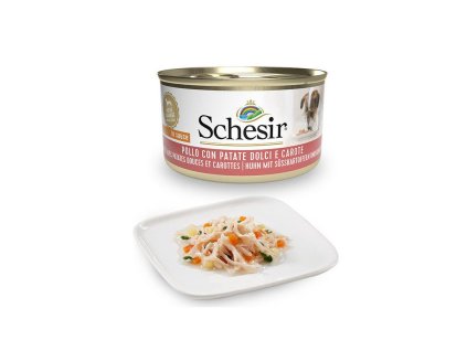 schesir dog adult petit cousine kuracie filety bataty a mrkva 85g