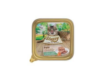 stuzzy cat pate adult s telacim a mrkvou 100g