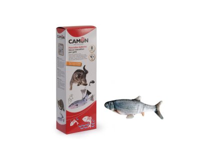 interaktivna hracka pre macku pleskajuca ryba blue fish 26cm