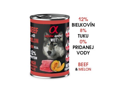 alpha spirit dog wet beef melon 400g