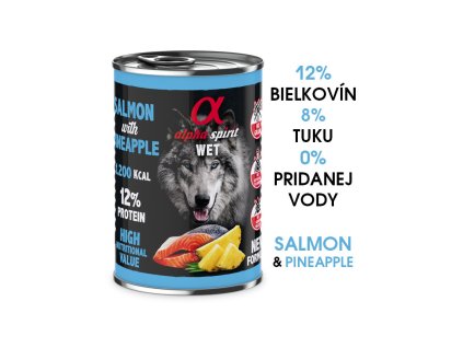 alpha spirit dog wet salmon pineapple 400g