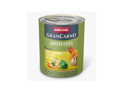 animonda grancarno junior superfoods kuracie brokolica mrkva a lososovy olej 800g
