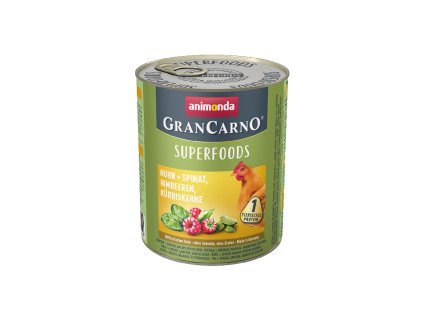 animonda grancarno superfoods kuracie spenat maliny a tekvicove jadierka 800g