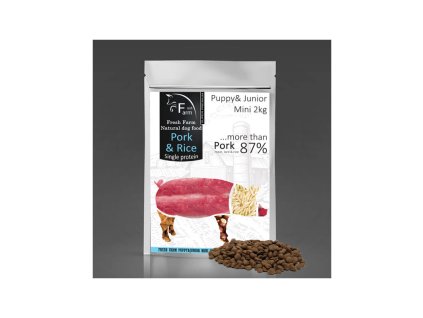 fresh farm puppyjunior mini single protein pork rice 2kg