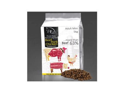 fresh farm adult mini multiprotein beef pork chicken 5kg