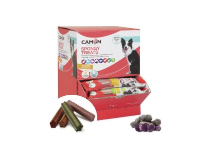 camon dental dog spongy treats tycinka bataty kacica a fialove zemiaky 28g