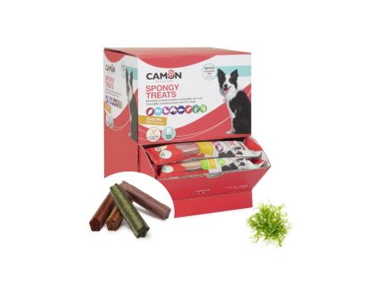 camon dental dog spongy treats tycinka bataty kura makrela a morska riasa 28g