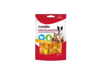 camon treatssnacks dog kusky kura s ananasom 80g