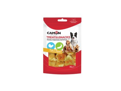 camon treatssnacks dog kusky kura s bananom 80g