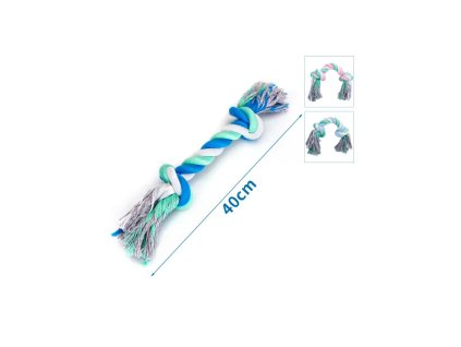 bavlnene lano s dvojitym uzlom nobleza xl 40cm farebne