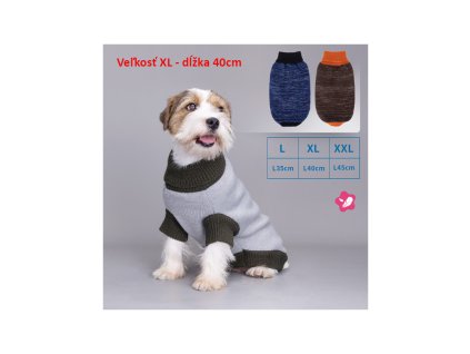 sveter contrast color pre psa nobleza xl 40cm
