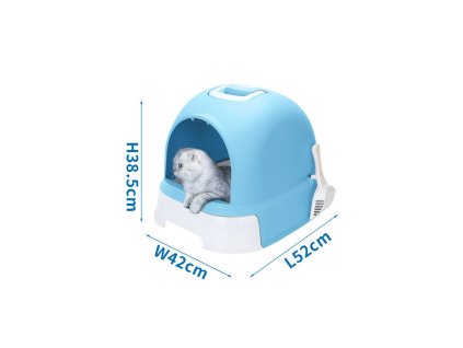 kryta toaleta s vysuvnym dnom pre macky nobleza modra