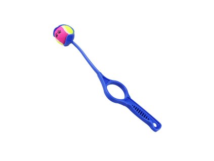 hadzadlo na loptu pre psa tennis 45cm modre