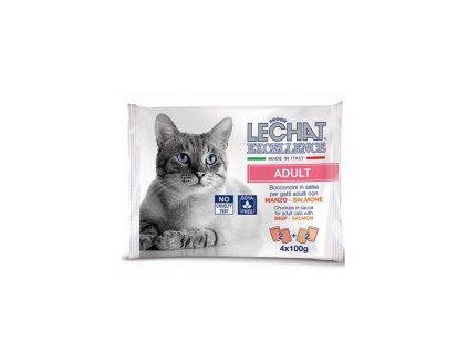 monge lechat excellence adult hovadzie a losos 4x100g