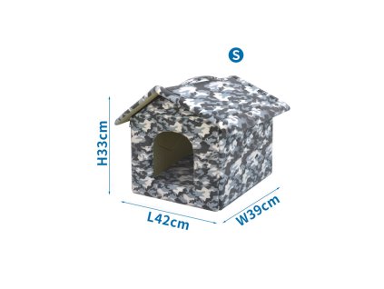 domcek pre zvierata grey camouflage s 42x39x33cm