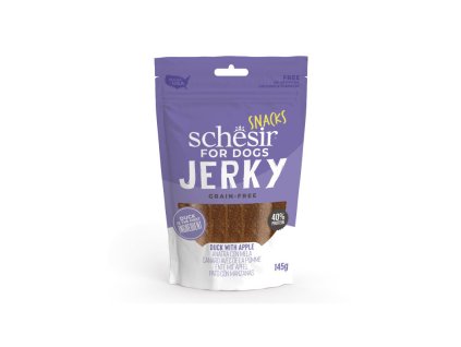 schesir dog jerky grain free kacica s jablkom 145g