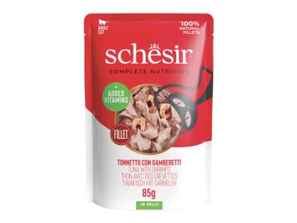 schesir jelly cat tuniak s krevetami 85g