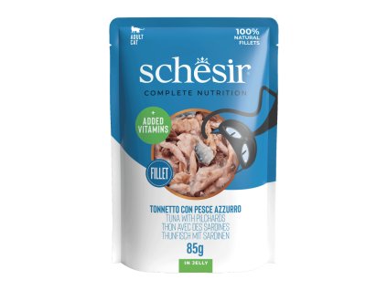 schesir jelly cat tuniak a sardinky 85g