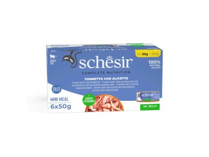 schesir cat multipack tuniak so sardelami 6x50g