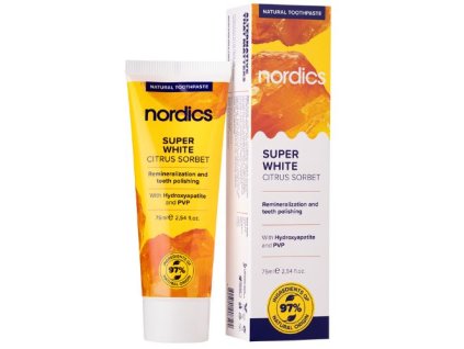 667e5914e438f2 4855 prirodna remineralizacna zubna pasta super white citrusovy sorbet s tekutou sklovinou nordics 75ml