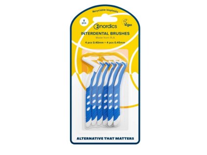 y623794a480be3 medzizubne kefky z recyklovatelneho bioplastu pla 4 x 0 40 mm a 4x 0 45 mm nordics 8 ks