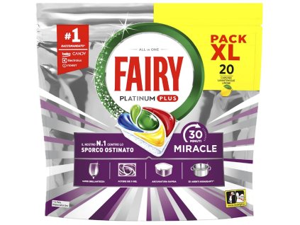 Jar Fairy Platinum Plus Miracle Lemon kapsule do umývačky 20ks