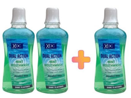 SET  2+1 ZDARMA - Xpel ústna voda Dual Action Mint 500ml