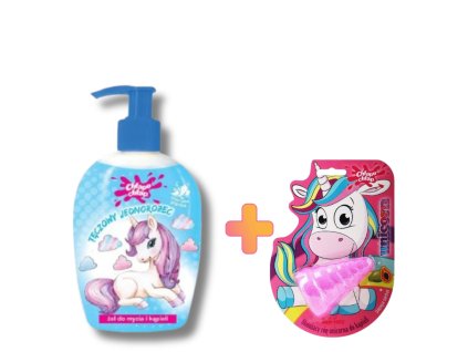 Set 1+1 ZDARMA, Chlapu Chlap Mliečna pena sprch.gél 236ml + bomba do kúpeľa Roh jednorožca 50g