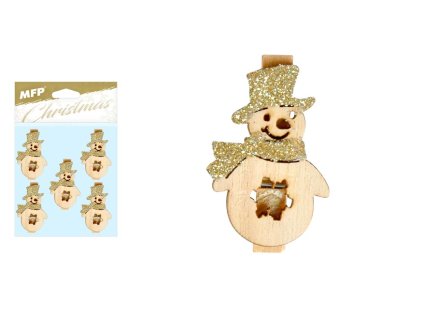 MFP 8886122 Snehuliaky so štipcami 5ks 4,5cm