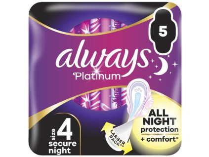 Always Platinum Secure Night 4 dámske vložky 5ks