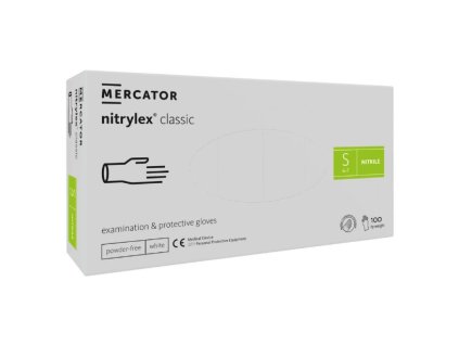 Nitrilové rukavice jednorázové MERCATOR nitrylex classic – biele S 100ks
