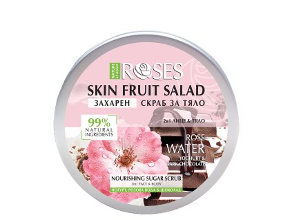 2v1 Cukrový peeling jogurt, ružová voda a čokoláda FRUIT SALAD 200 ml - NATURE OF AGIVA