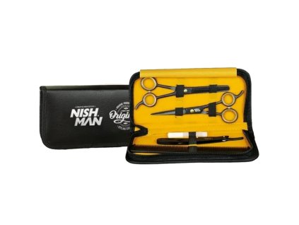 Sada nožníc a shavetty pre barberov NISH MAN Scissors kit
