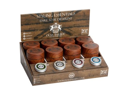 Prezentačný box so stylingmi na vlasy DEAR BARBER Styling display box