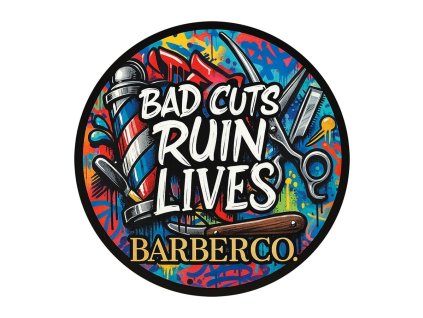 Barber samolepka BARBERCO Bad cuts ruin lives