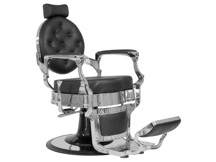 Luxusné barber kreslo BUZZ SILVER Black chair