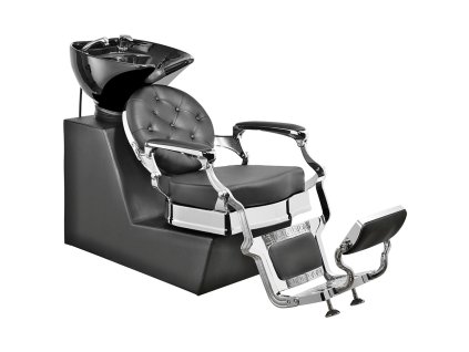 Štýlový barber umývací box RANCH SILVER Black shampoo unit