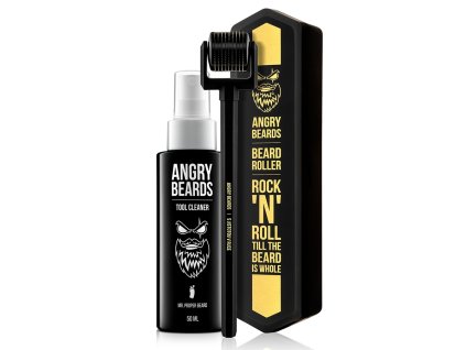 Náradie na rast fúzov ANGRY BEARDS Beard roller & Tool cleaner