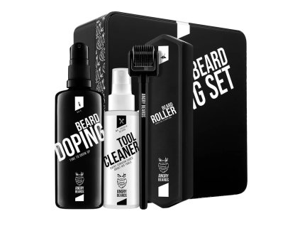 Set na rast brady a fúzov ANGRY BEARDS - Roller + Doping BIG D