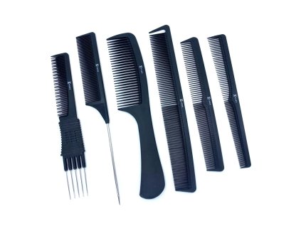 Sada hrebeňov na vlasy KOBE Barber comb set - 6 ks